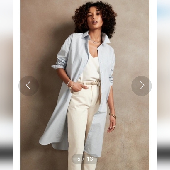 Banana Republic Poplin Shirtdress White - Picture 4 of 6